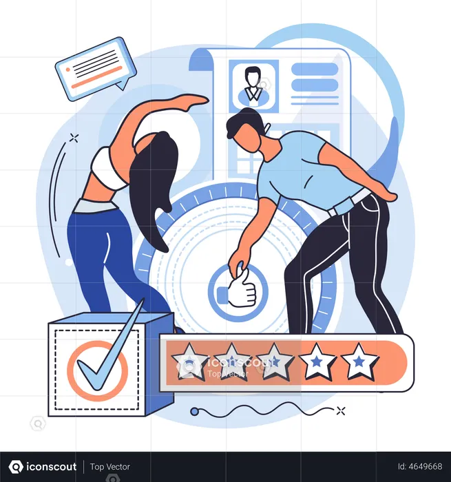 Customer Giving Star  Illustration