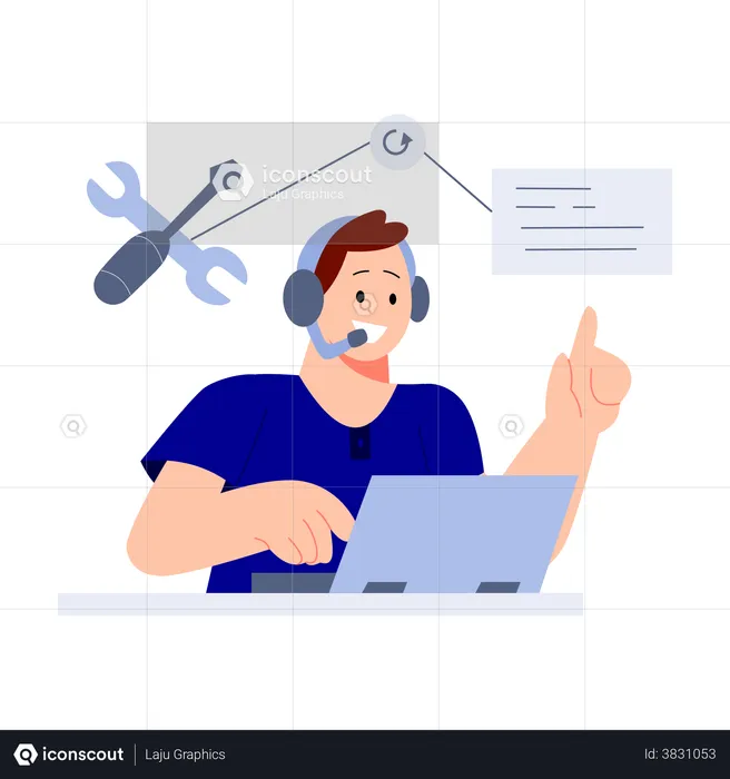 Customer help center  Illustration