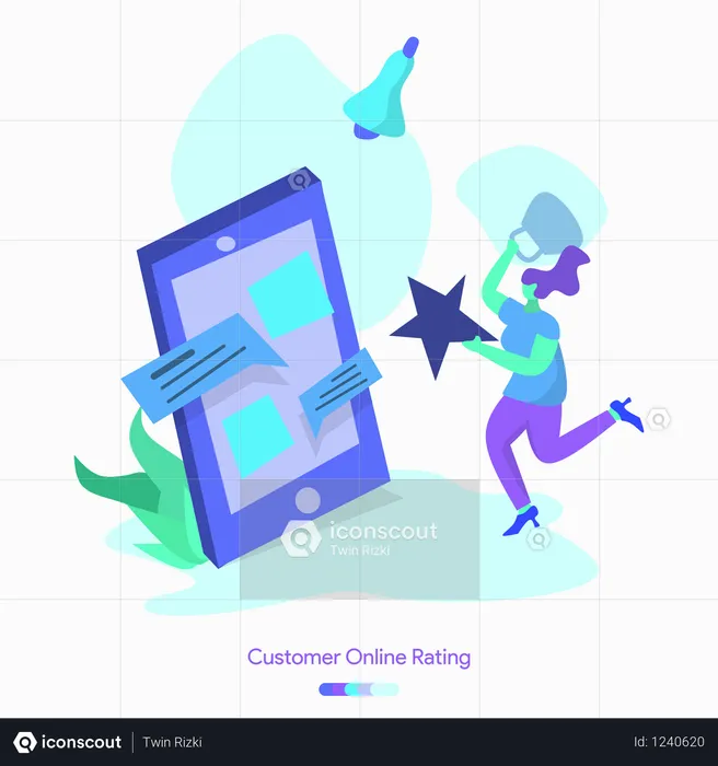 Customer Online Rating  Illustration