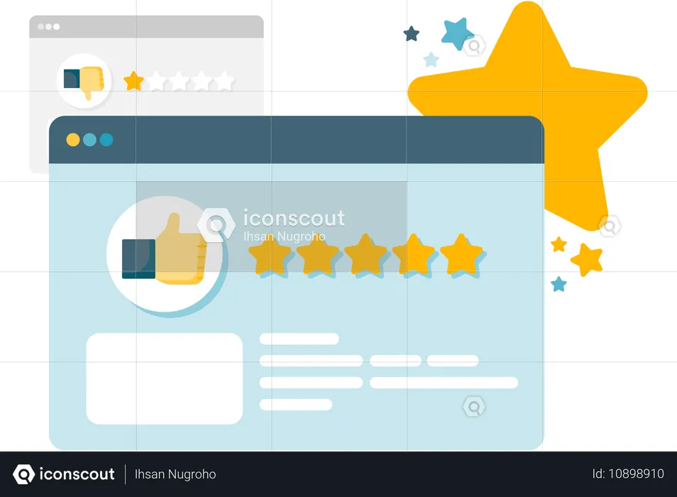 Customer ratings and reviews  Illustration