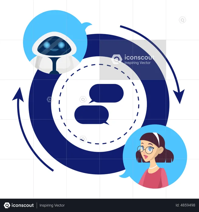 Customer service by chatbot  Illustration