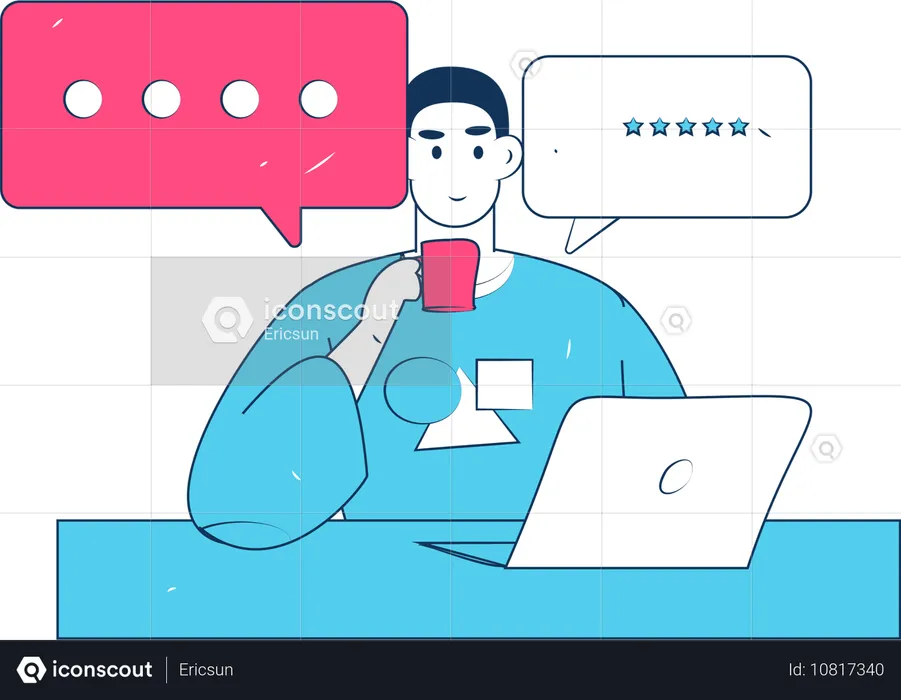 Customer Service operator talking with customer  Illustration