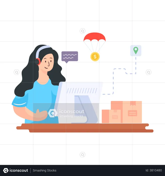 Customer services desk of logistic business  Illustration