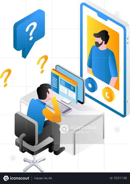 Customer support question  Illustration