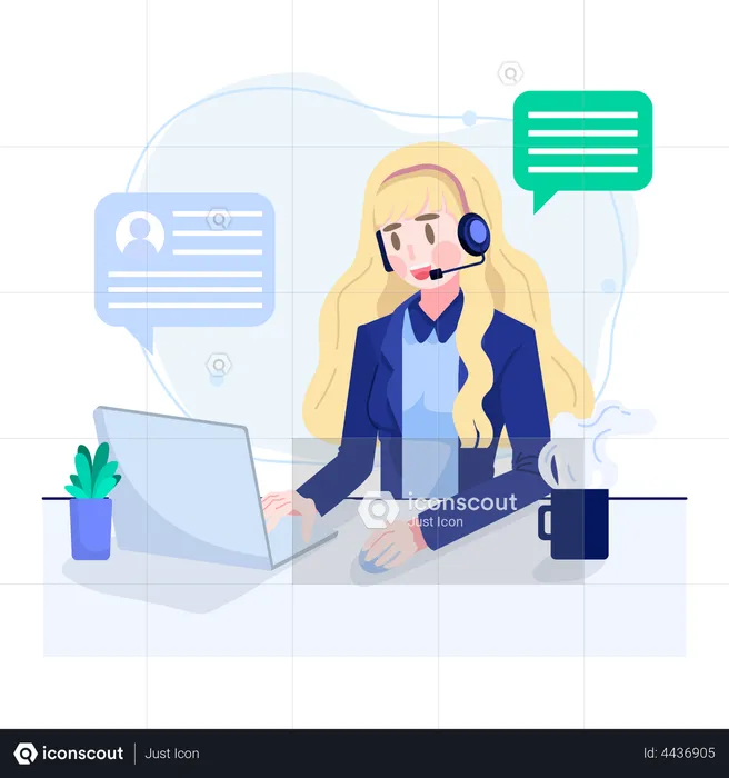 Customer Support Service  Illustration