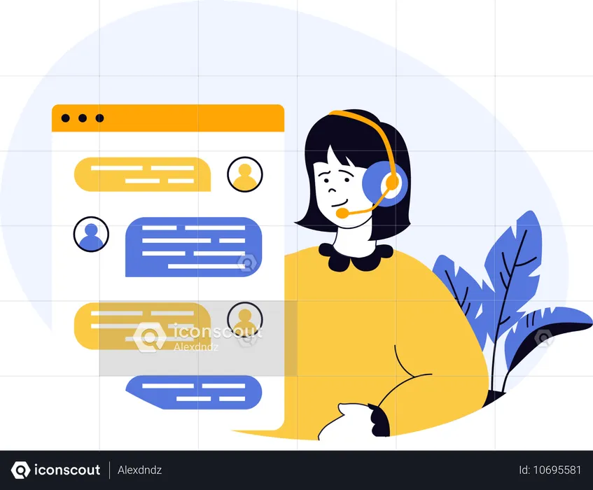 Customer support solving user queries  Illustration