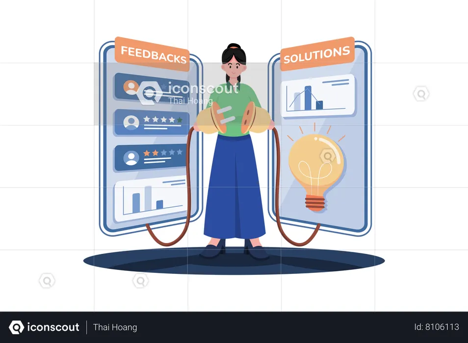 Customer support tailors solutions based on feedback  Illustration