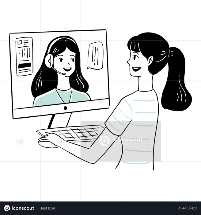 Customer Support Video call  Illustration