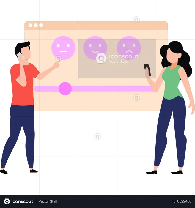 Customers are giving product review  Illustration