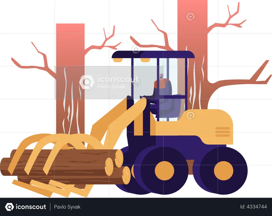 Cut Wood Industry  Illustration