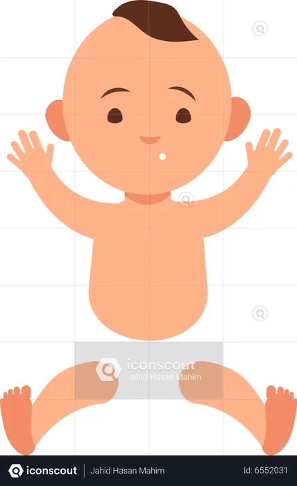 Cute baby boy  Illustration