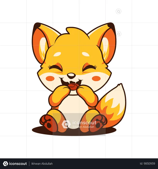 Cute Baby Fox Animal Mascot  Illustration