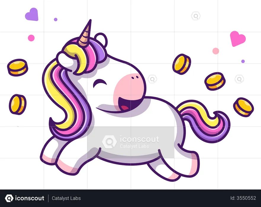 Cute baby unicorn  Illustration