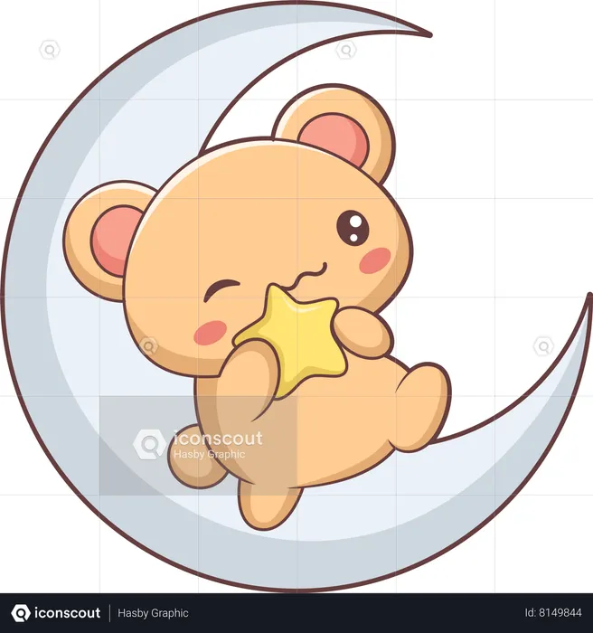 Cute Bear Character  Illustration