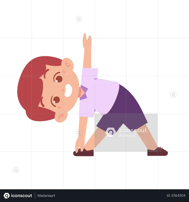 Cute Boy Student Doing Exercise  Illustration