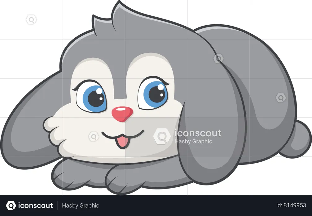 Cute Bunny Character  Illustration