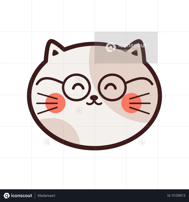 Cute Cat Sticker  Illustration