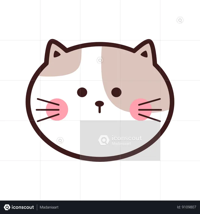 Cute Cat Sticker  Illustration