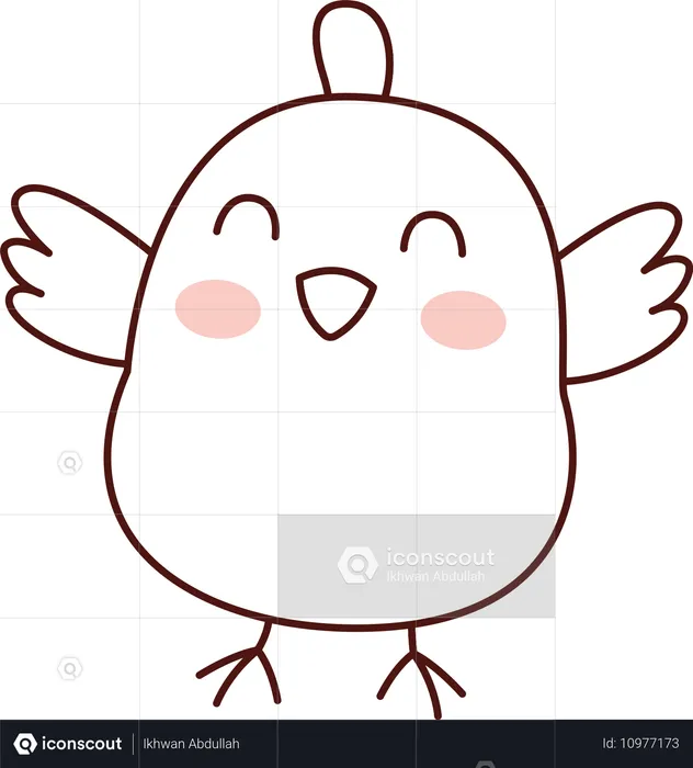 Cute Chick Chicken Animal Doodle  Illustration