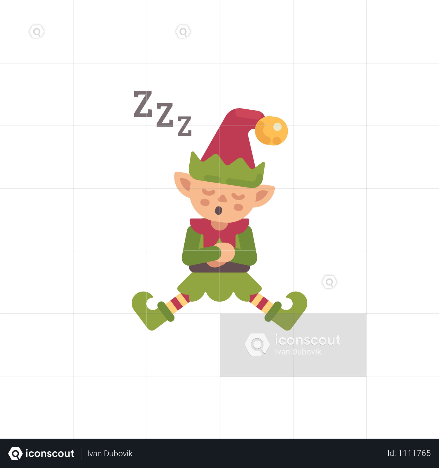 Download Premium Cute Christmas Elf Sleeping After A Hard Day Illustration Download In Png Vector Format PSD Mockup Templates