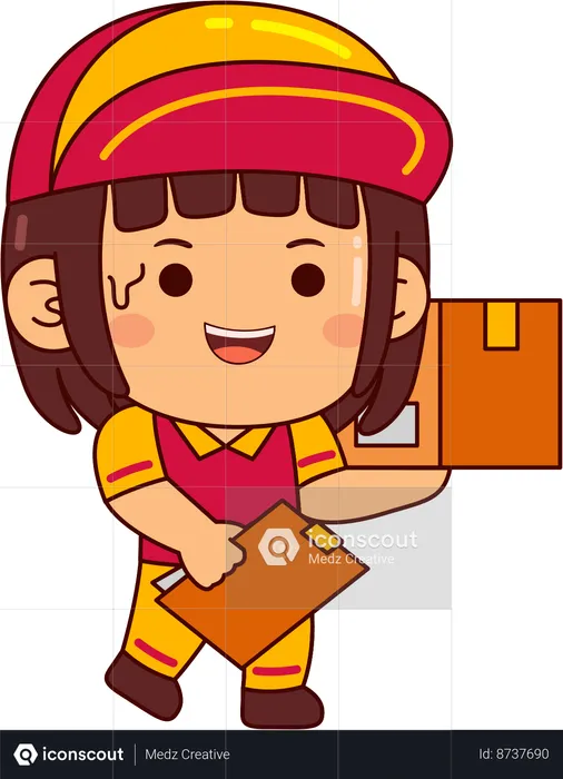 Cute courier girl  Illustration