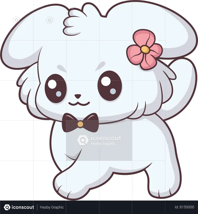 Cute Dog Character  Illustration