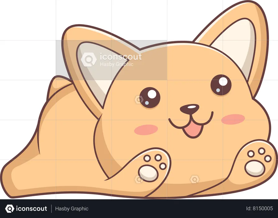 Cute Dog Character  Illustration