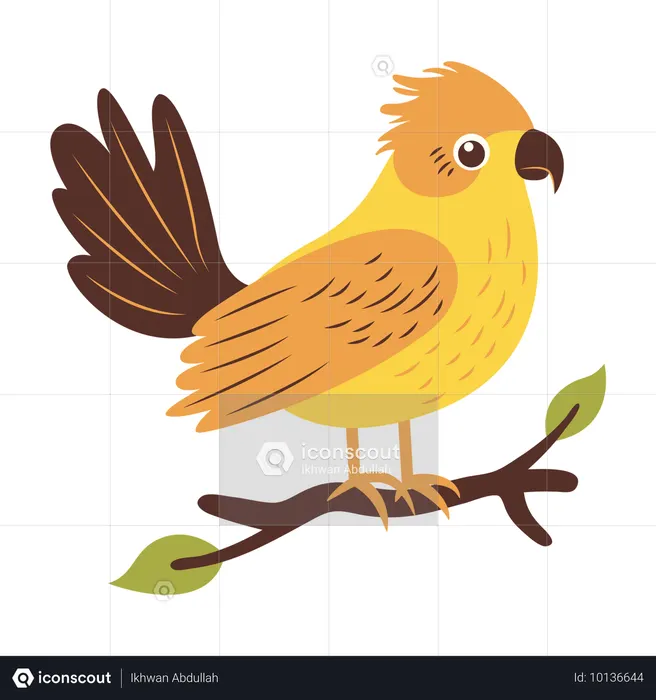 Cute Eagle on Tree Branch  Illustration