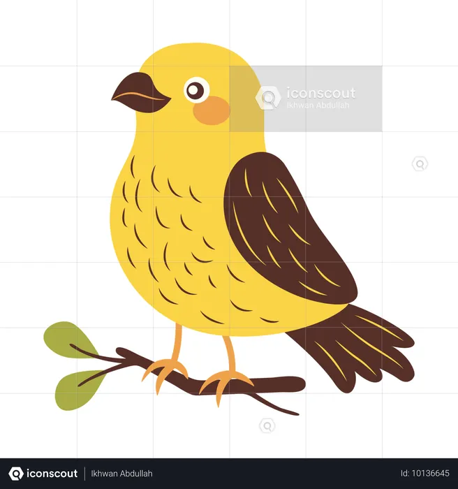 Cute Eagle on Tree Branch  Illustration