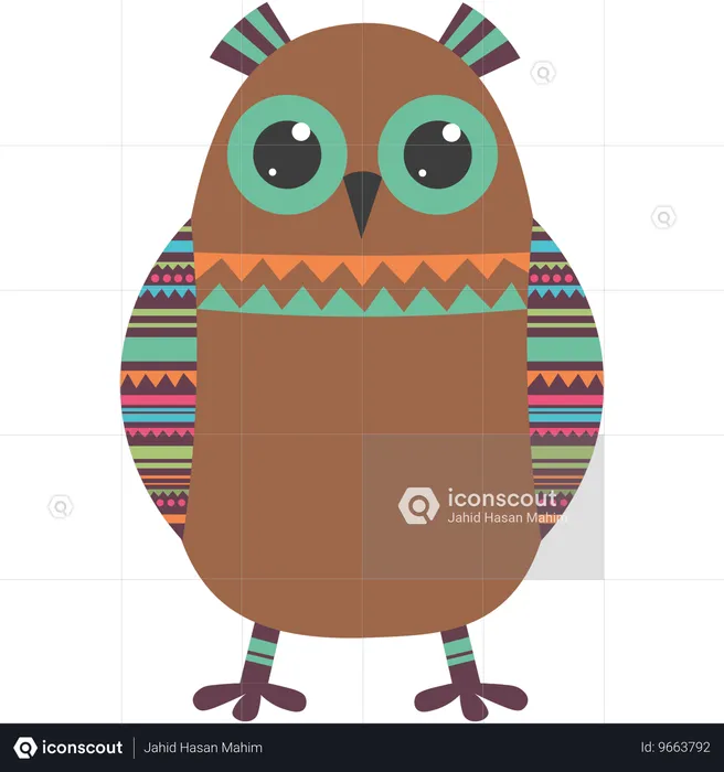 Cute ethnic owl  Illustration