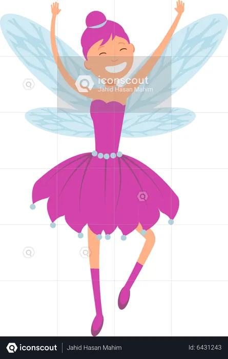 Cute fairy elf with wings  Illustration
