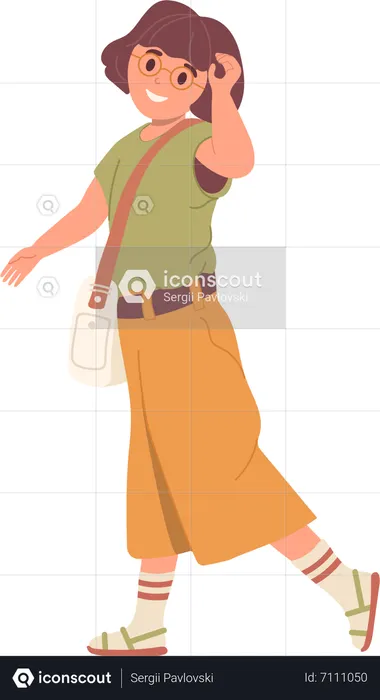 Cute fashion pretty girl wearing casual clothes trendy outfit posing for taking photo  Illustration