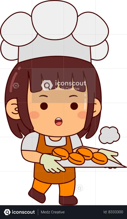 Cute Female baker  Illustration