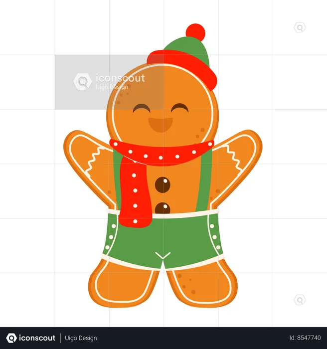 Cute Gingerbread Man  Illustration