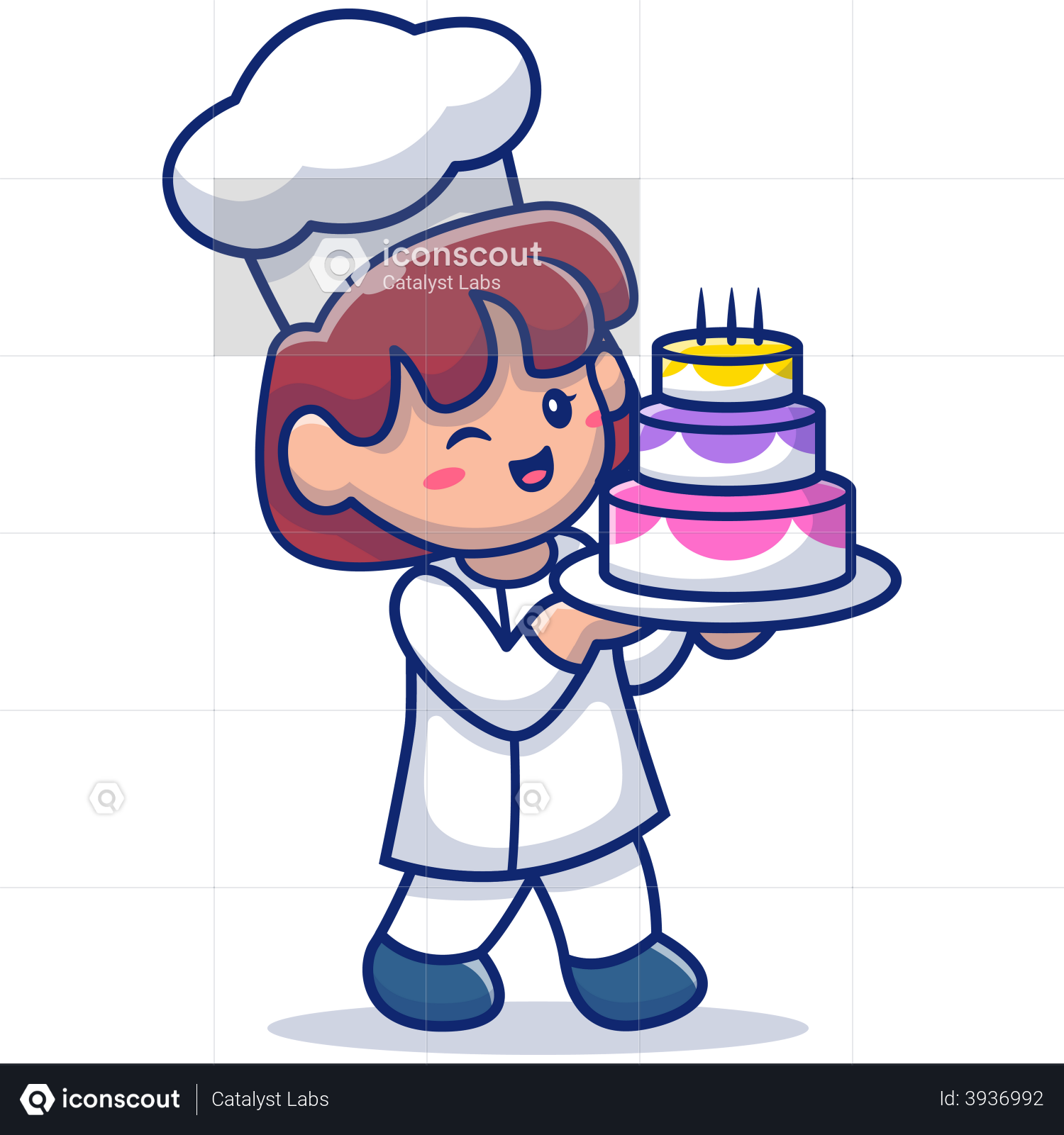 Birthday cake cartoon dessert food. | Free Photo Illustration - rawpixel