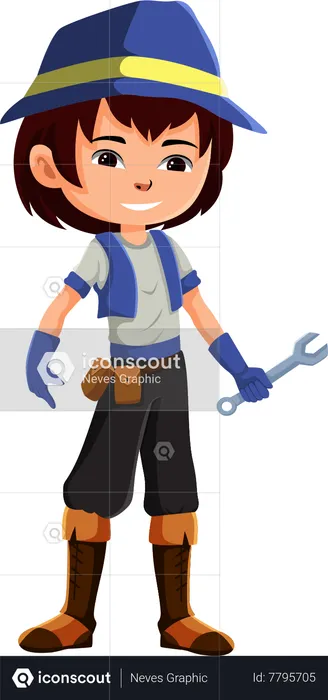 Cute Kids Profession  Illustration