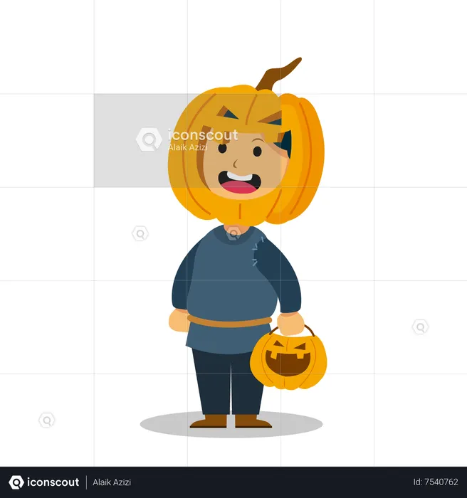 Cute Kids Wear Halloween Party Costume  Illustration