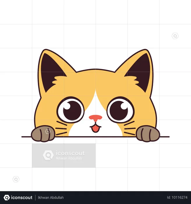 かわいい子猫の顔  イラスト