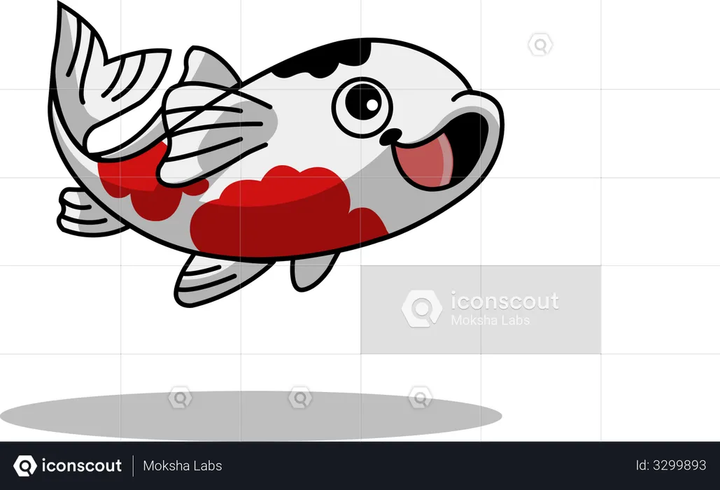 Cute Koi Fish  Illustration