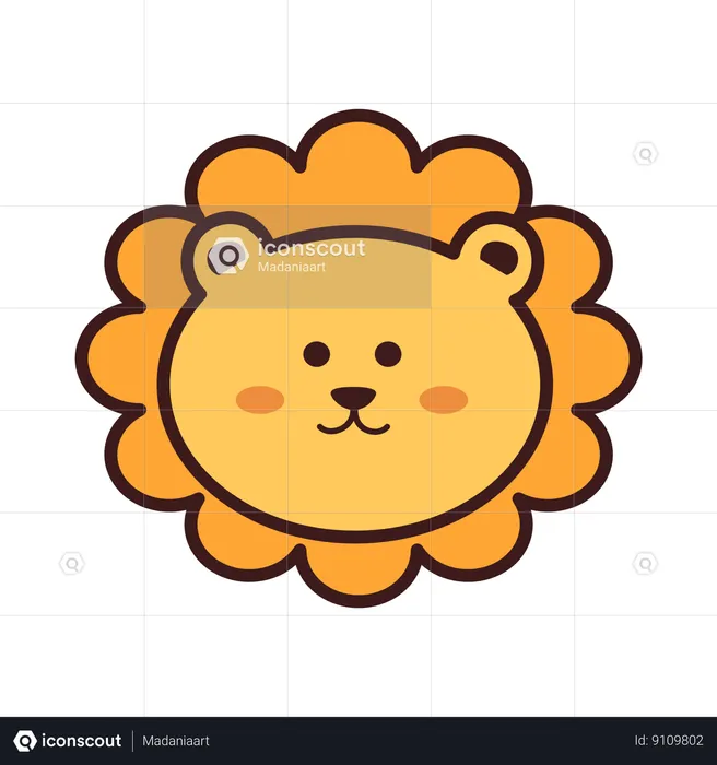 Cute Lion Sticker  Illustration