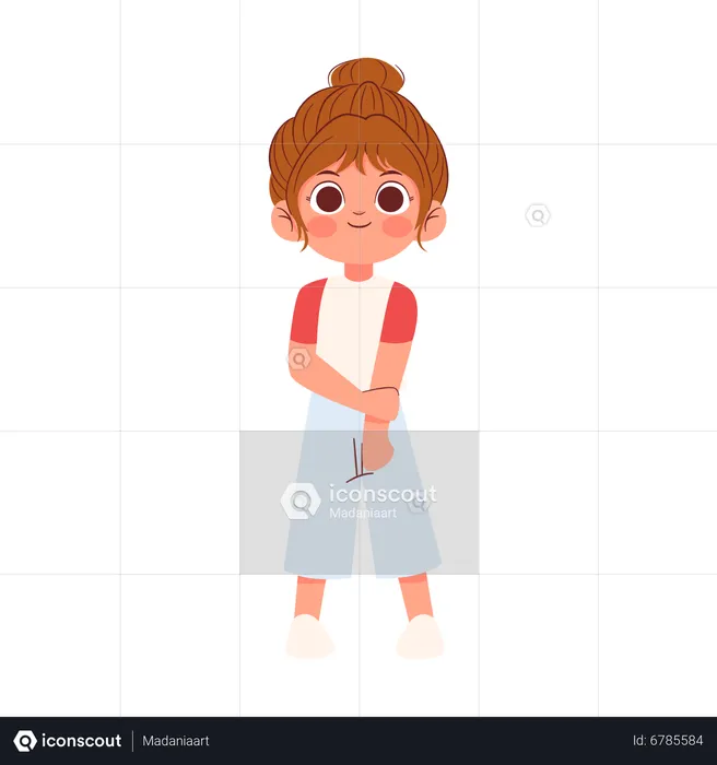 Cute little Girl standing  Illustration