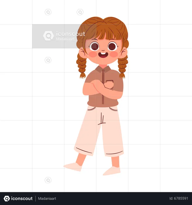Cute little Girl with folded hand  Illustration