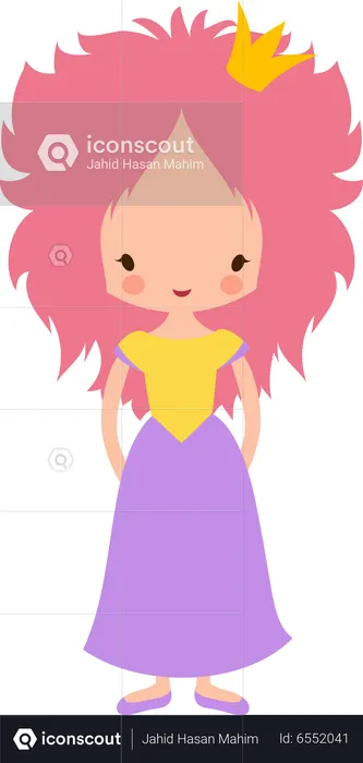 Cute little princess with crown  Illustration