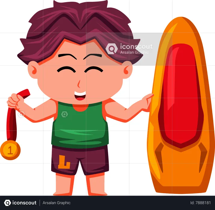 Cute Little Sport Athlete  Illustration