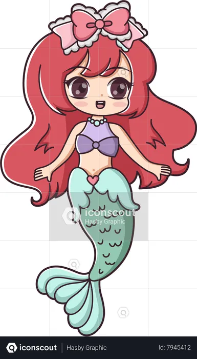 Cute Mermaid  Illustration