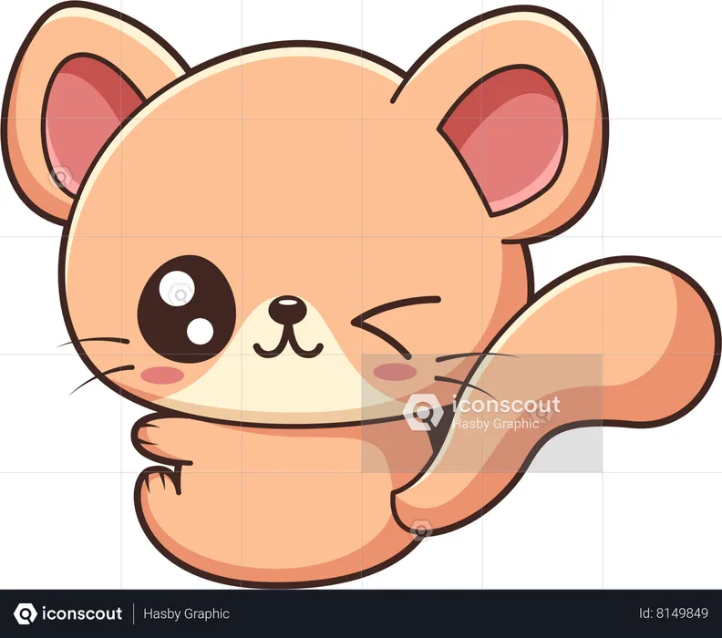 Cute Mouse Character  Illustration