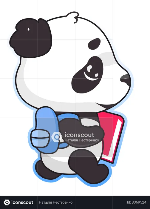 Cute panda back to school  Illustration