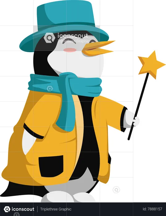 Cute Penguin Character  Illustration