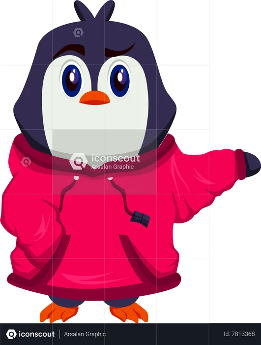 Cute Penguin wearing winter clothe  Illustration