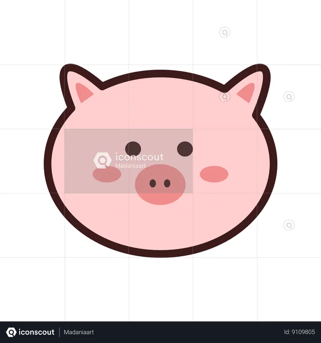 Cute Pig Sticker  Illustration